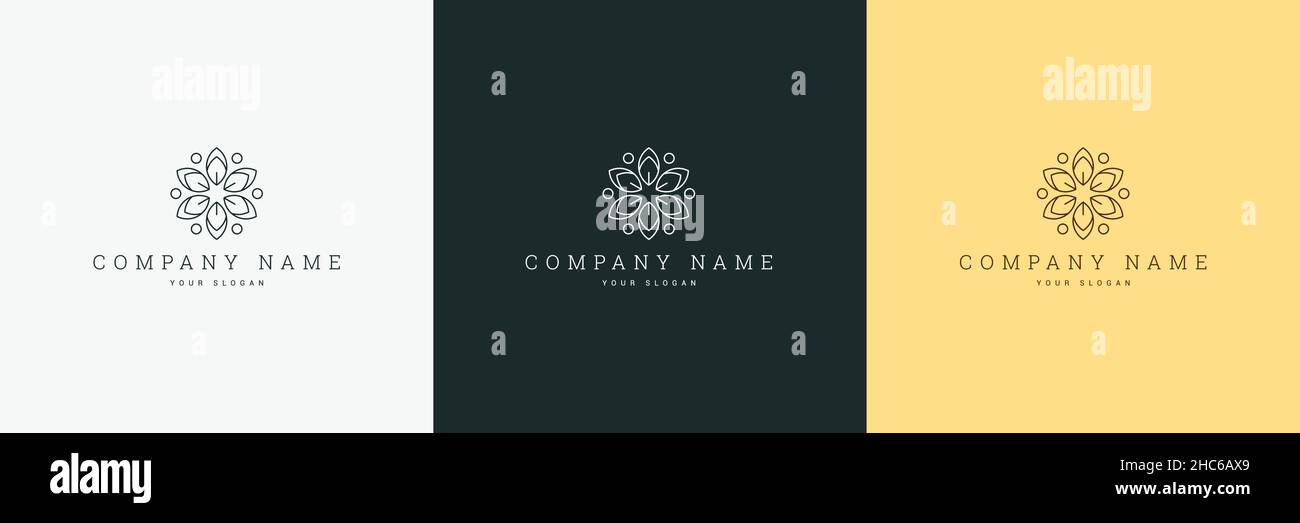 minimal logo template and line art symbol and icon Stock Vector Image ...
