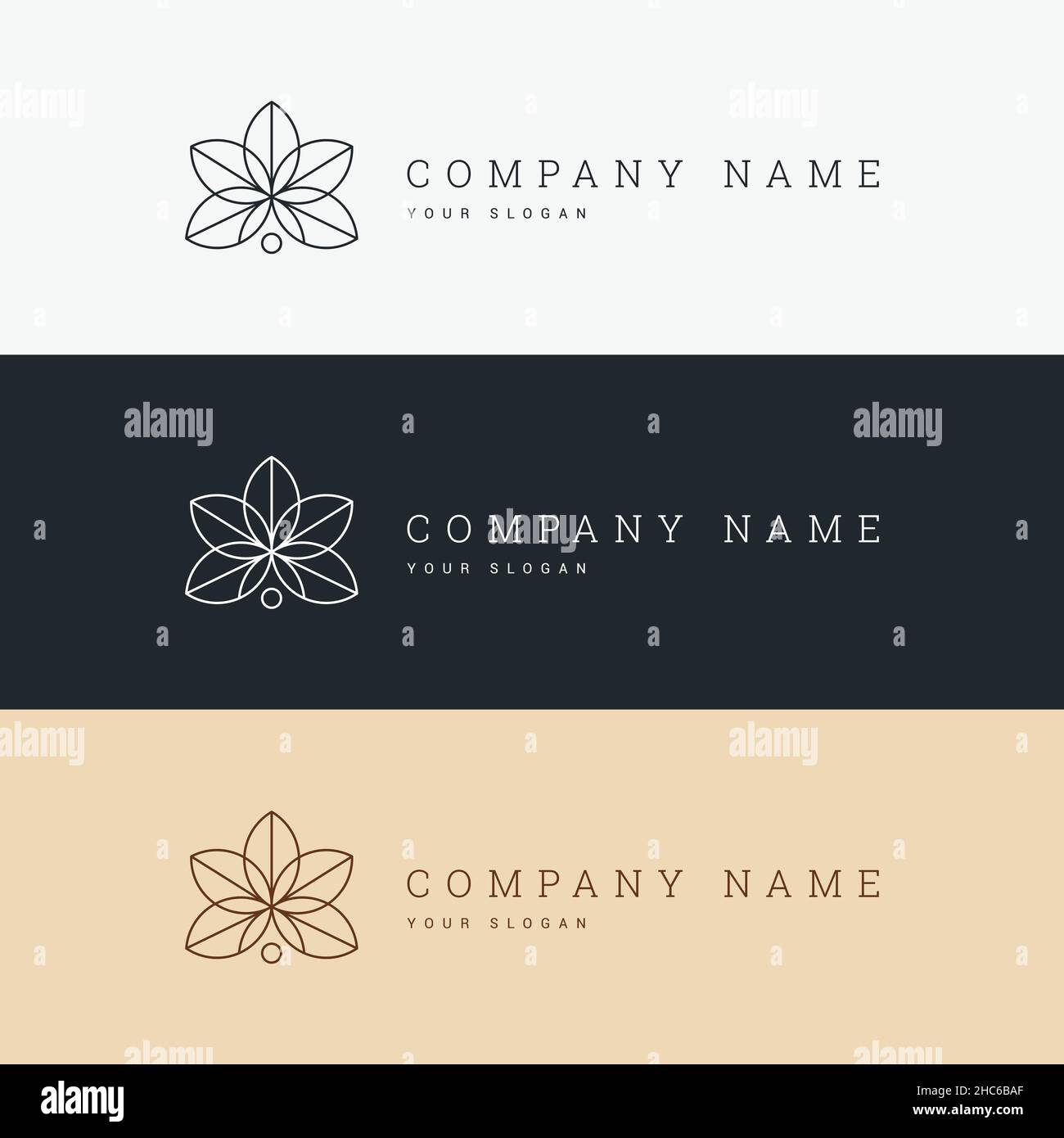 minimal elegant logo template and line art icon Stock Vector Image ...