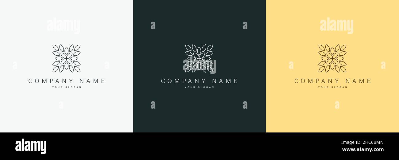 minimal logo template and line art symbol and icon Stock Vector Image ...