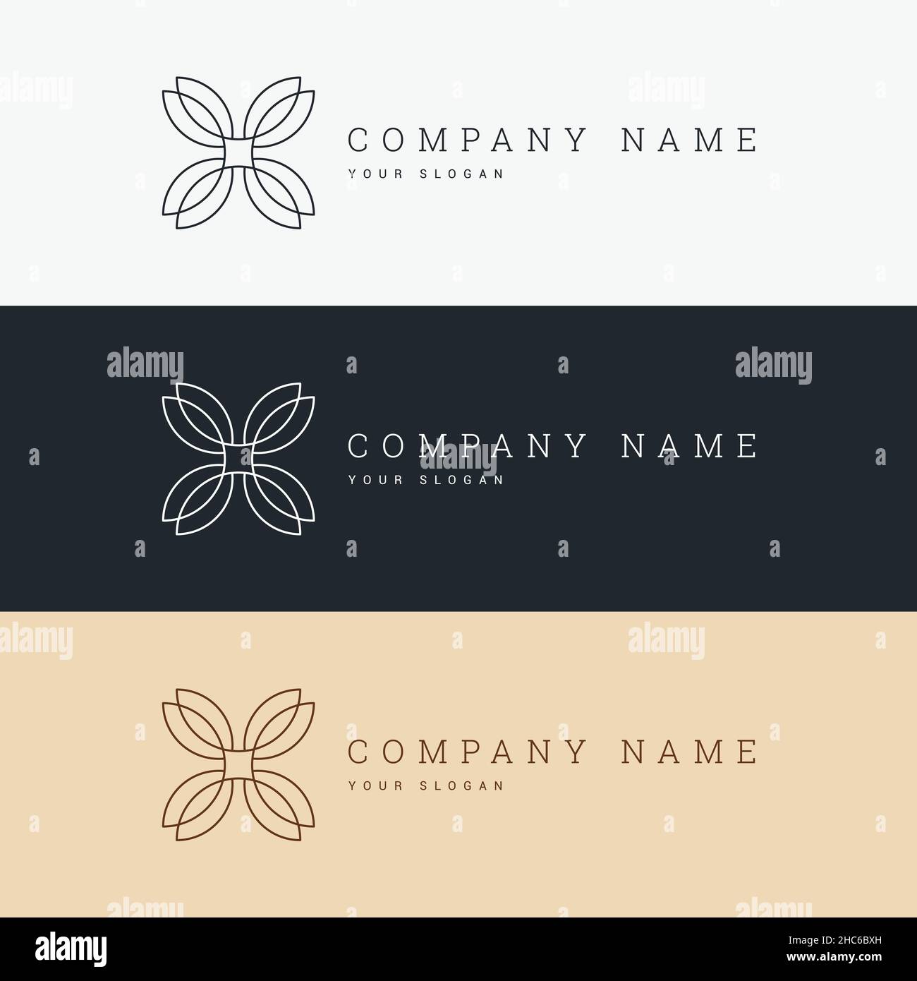 minimal elegant logo template and line art icon Stock Vector Image ...