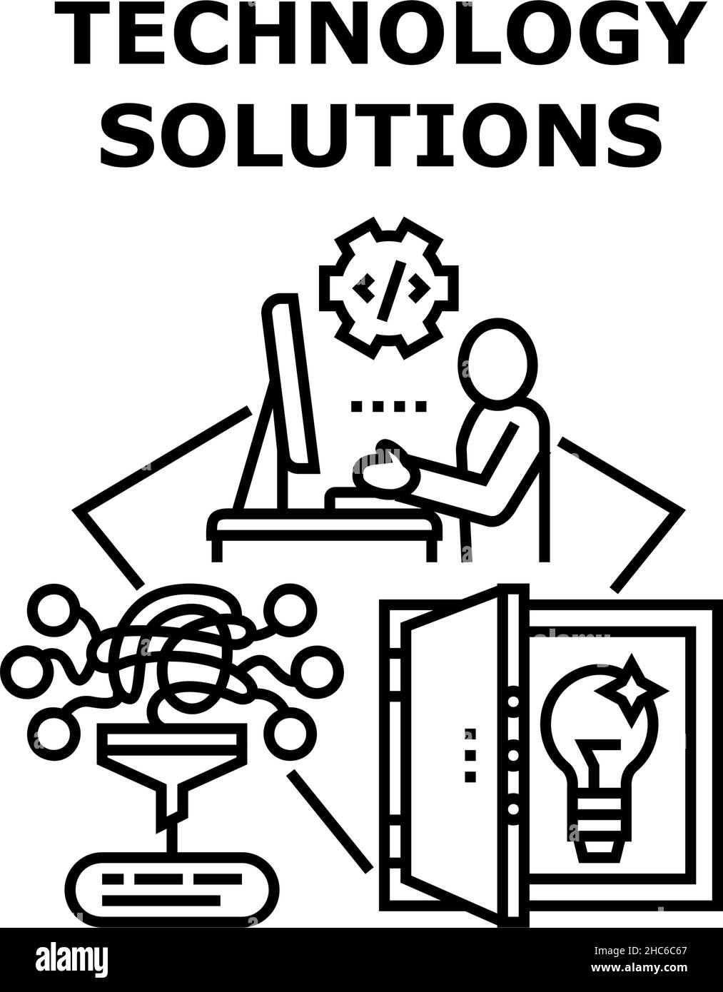 Technology solutions icon vector illustration Stock Vector