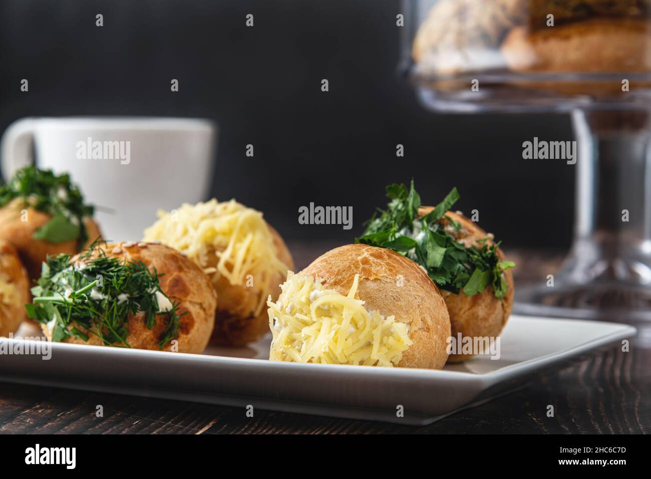 Turkish pastry filled with dill, parsley, cream cheese and cheddar cheese. Turkish name Sakallı