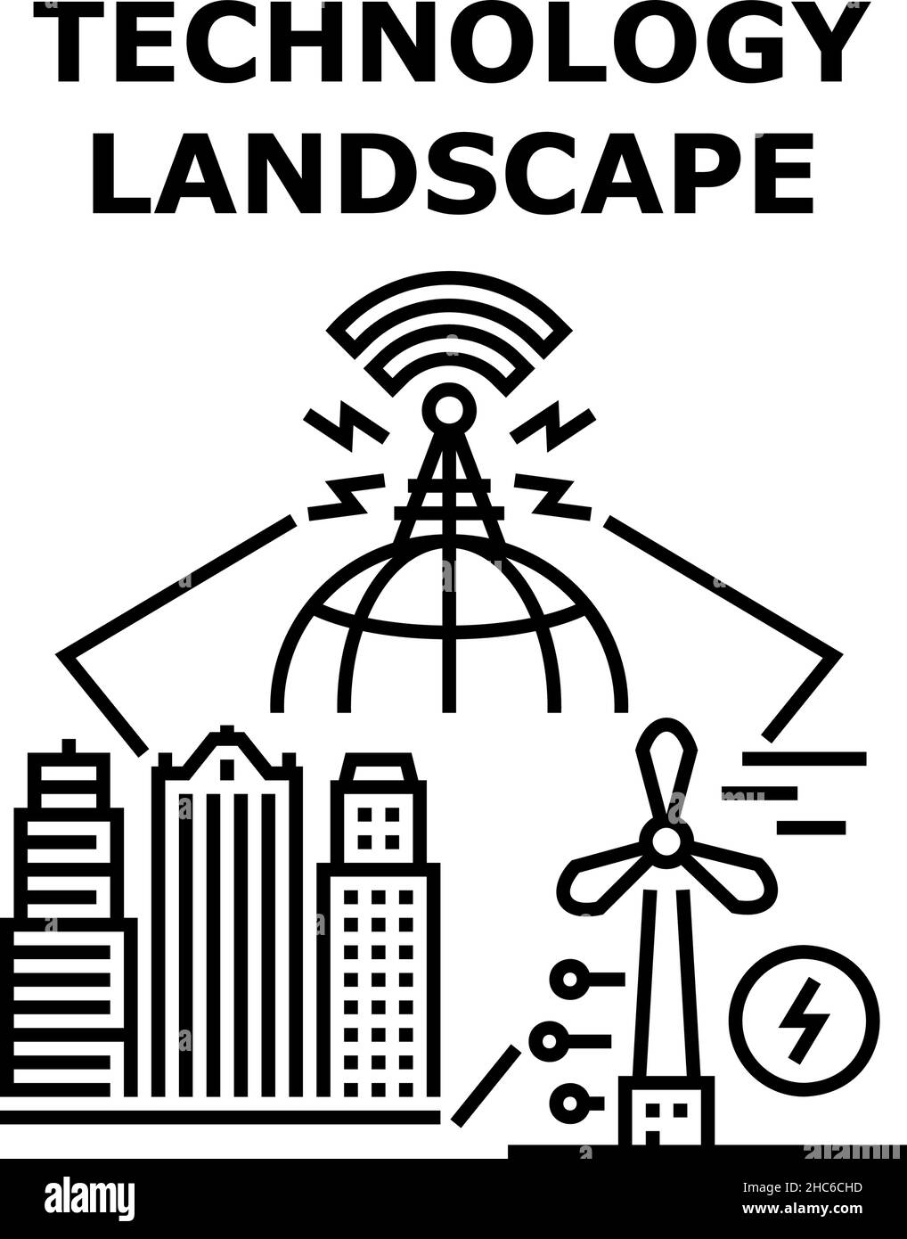 Technology landscape icon vector illustration Stock Vector