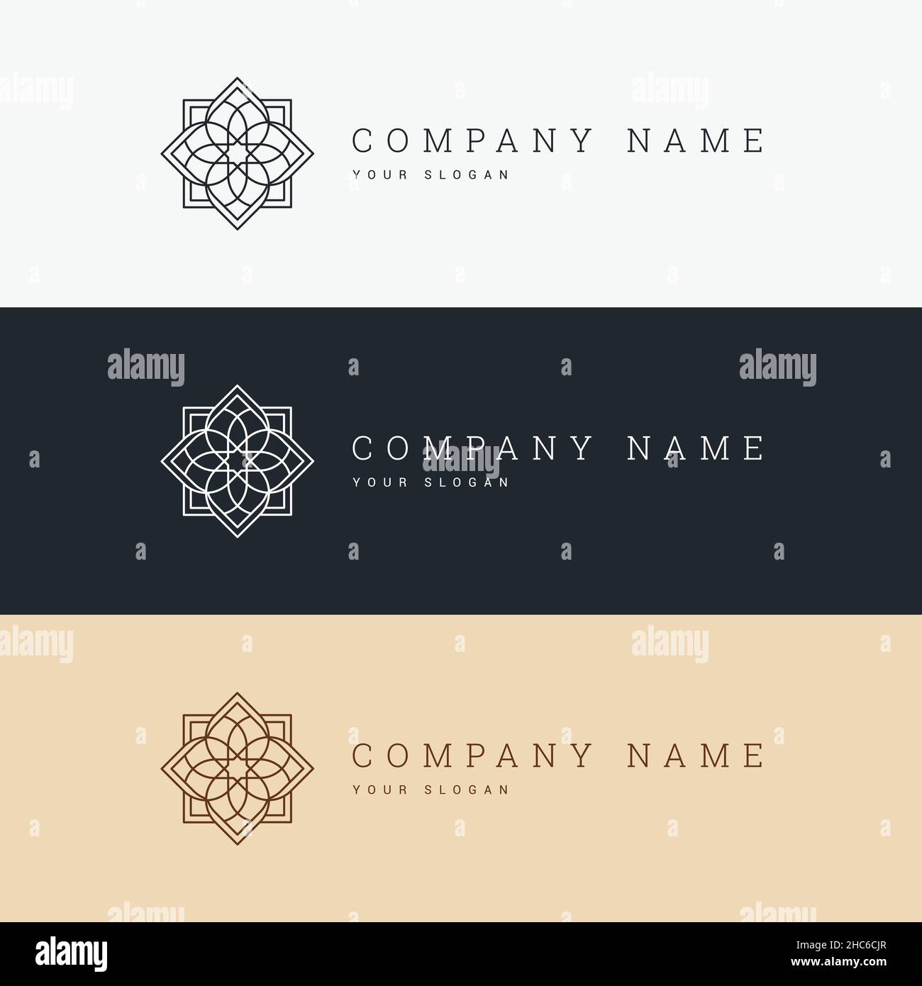 minimal elegant logo template and line art icon Stock Vector Image ...