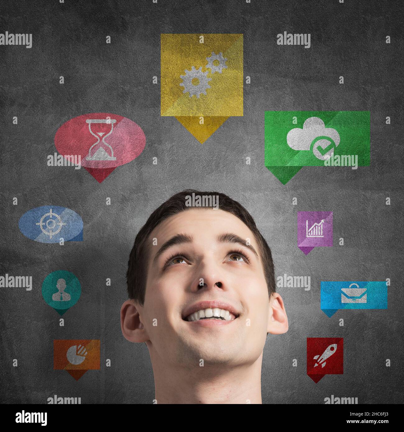 Application icons of media interface Stock Photo