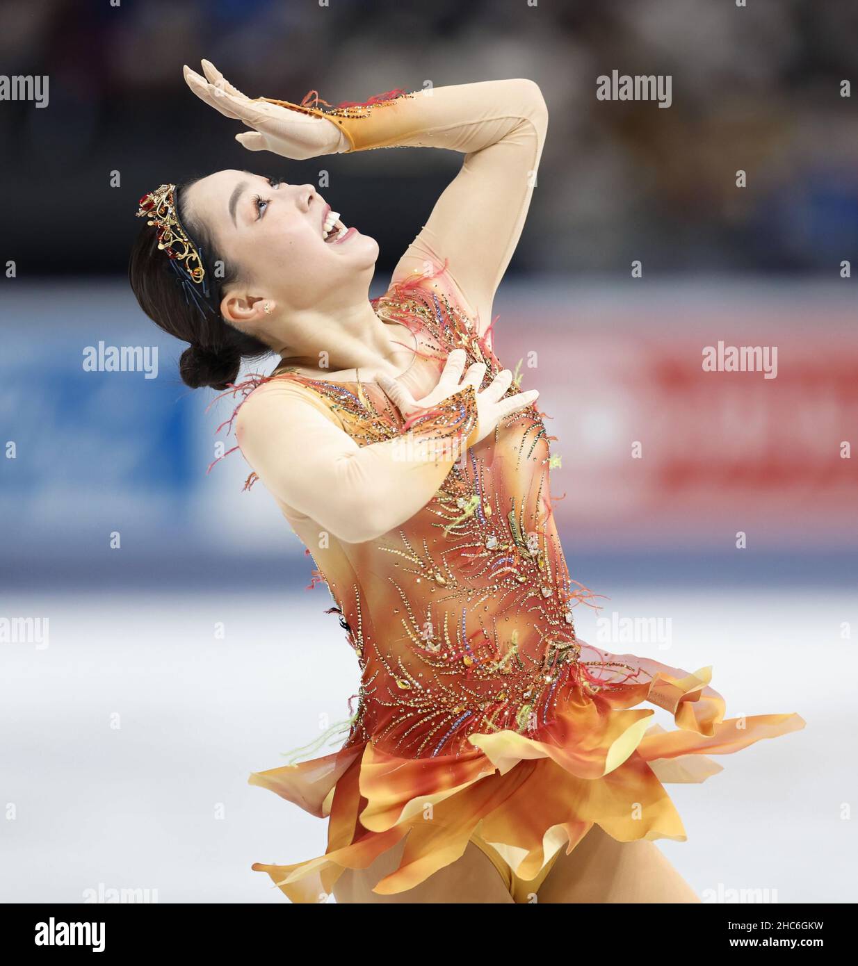 Saitama, Japan. 25th Dec 2021. Wakaba Higuchi performs her free skate