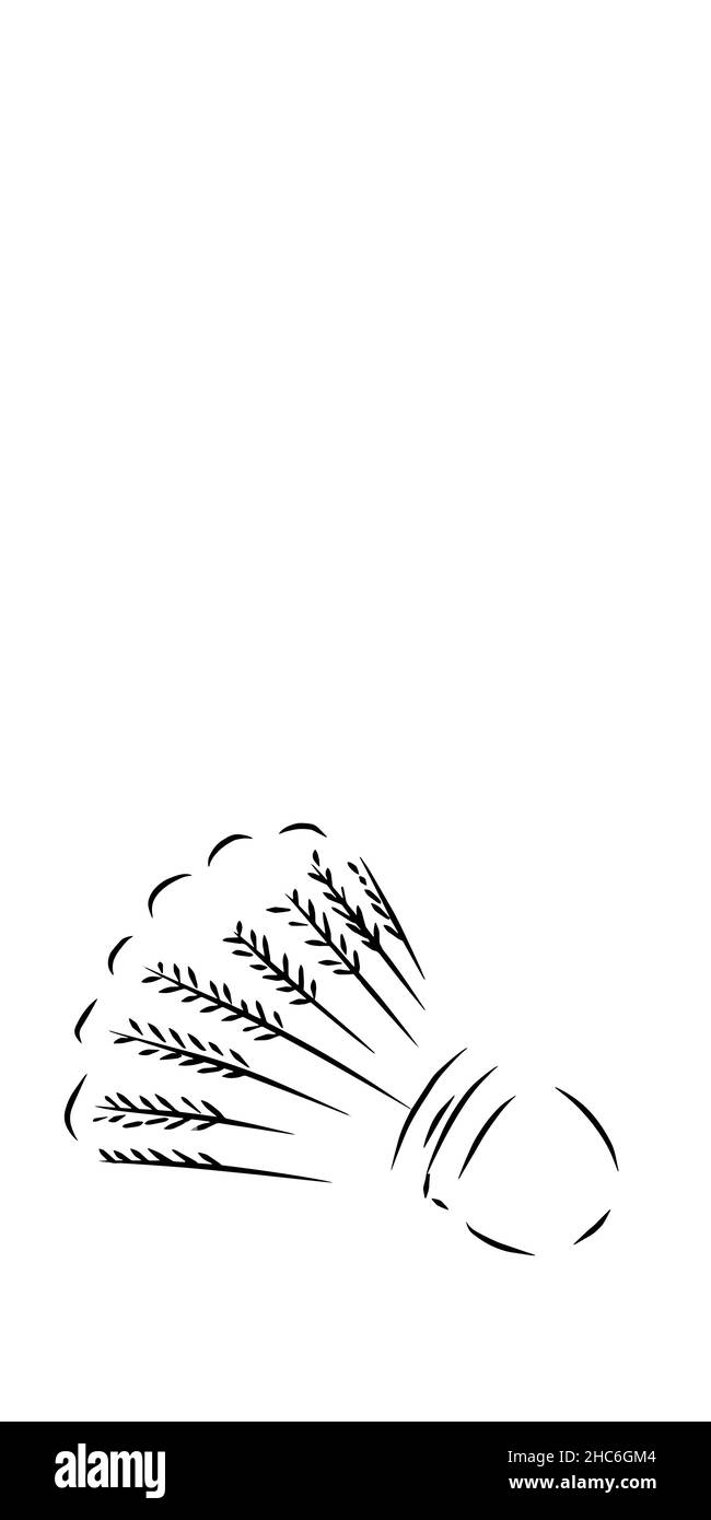 Badminton shuttlecock hand drawn outline icon. Sketch. Stock Vector