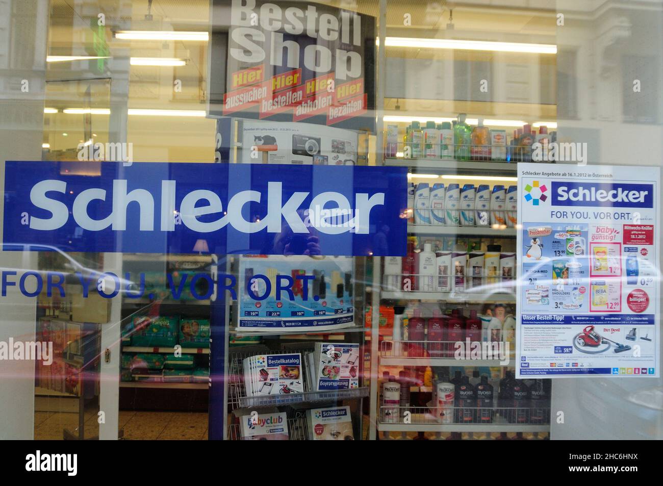 Vienna, Austria. January 21, 2012. The Schlecker drugstore is making its comeback in 2022. Patrick Landrock announces a re-launch of the drugstore chain 'Schlecker'. Stock Photo