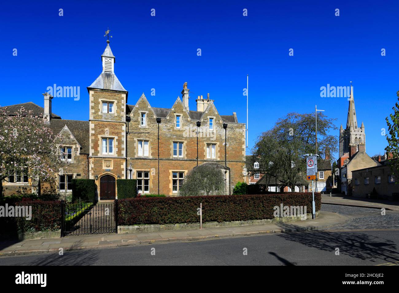 The Oakham school buildings, and All Saints Parish church, market town