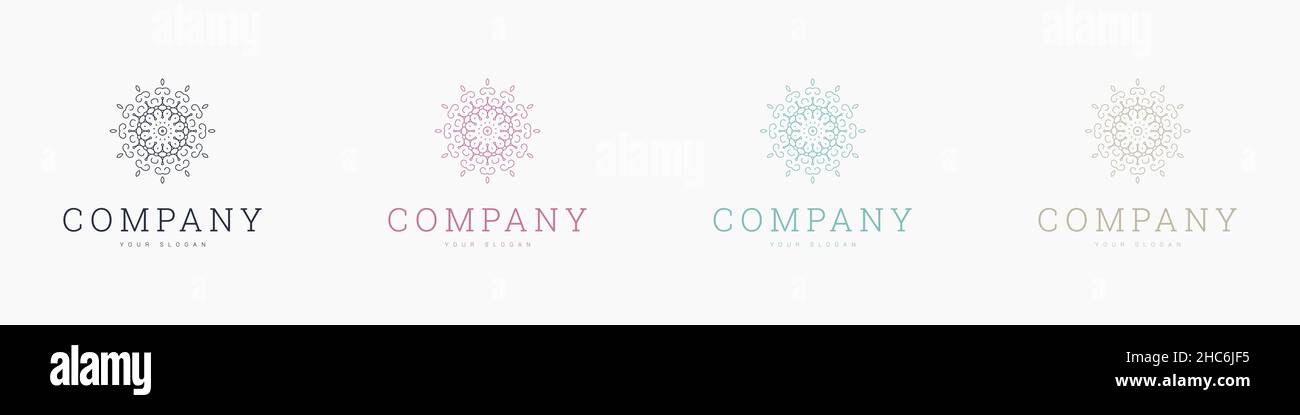 creative mandala vector logo template brand retro Stock Vector