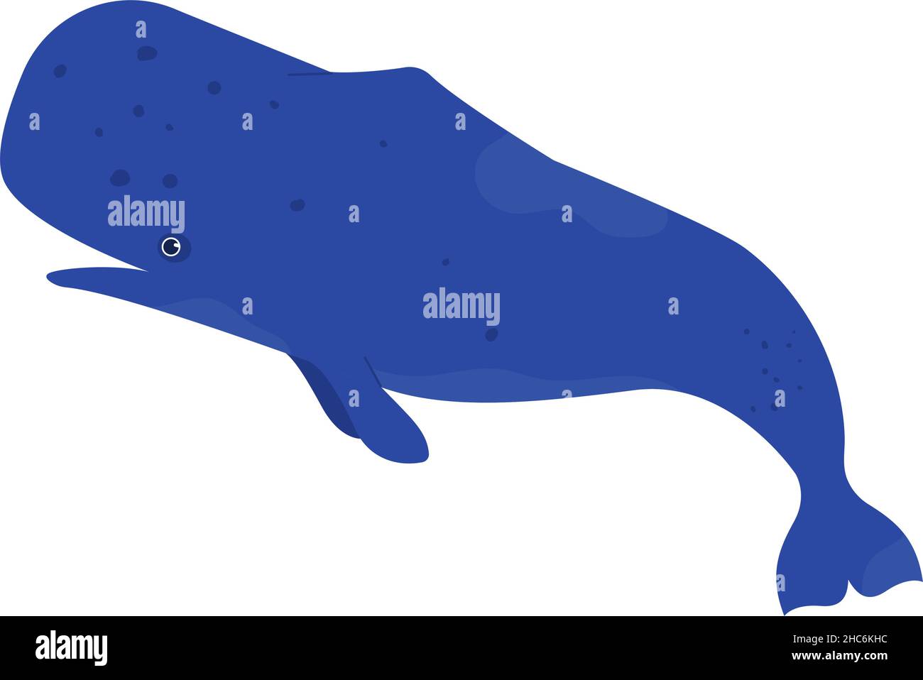 Huge sperm whale swim in sea isolated on white Stock Vector Image & Art ...