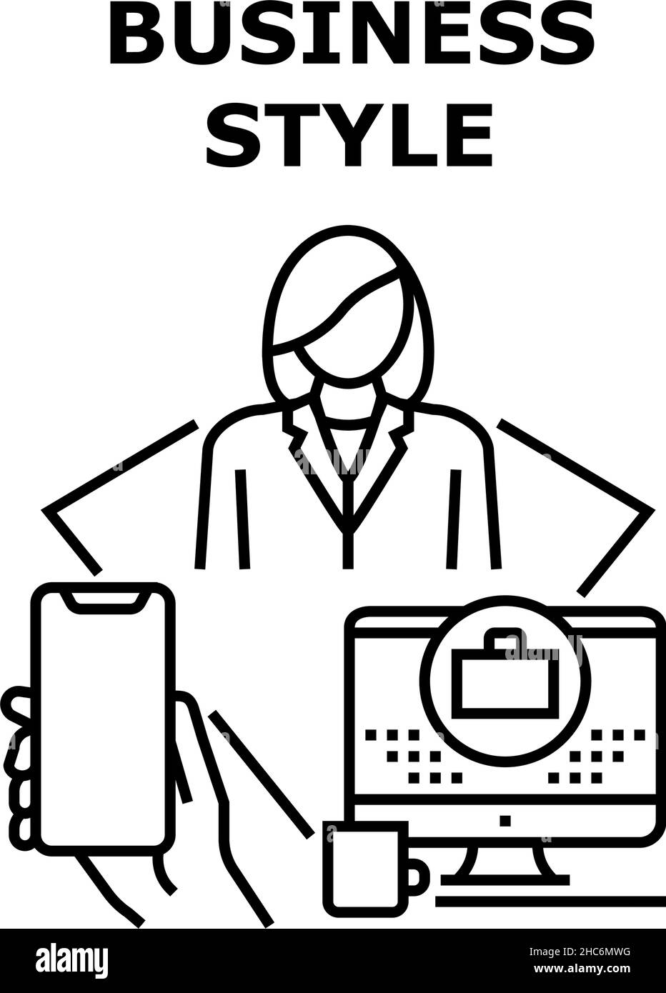 Business Style Vector Concept Black Illustration Stock Vector Image ...