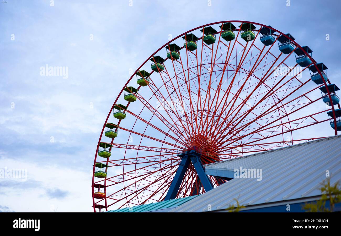 Ferris wheel in the amusement park in Ohio, Cedar Point. Stock Photo