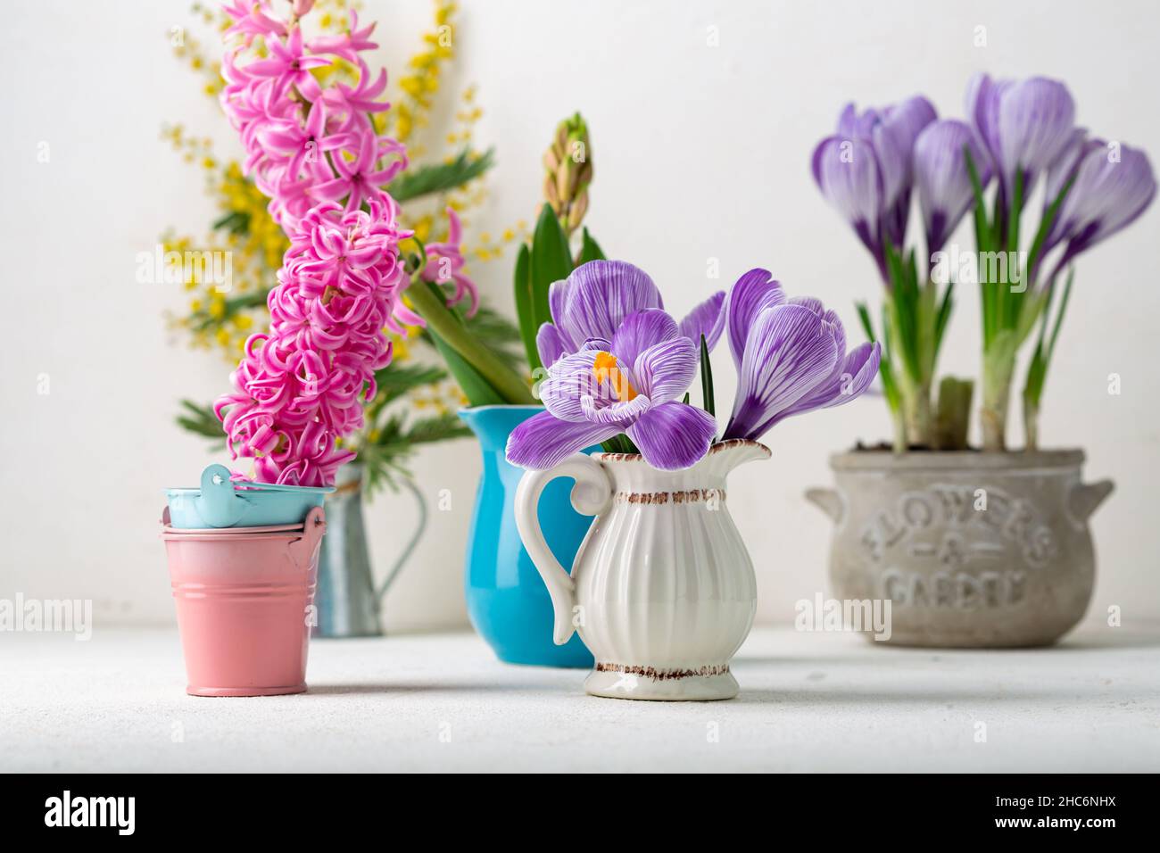 Spring Composition Spring composition with different flowers Stock Photo - Alamy