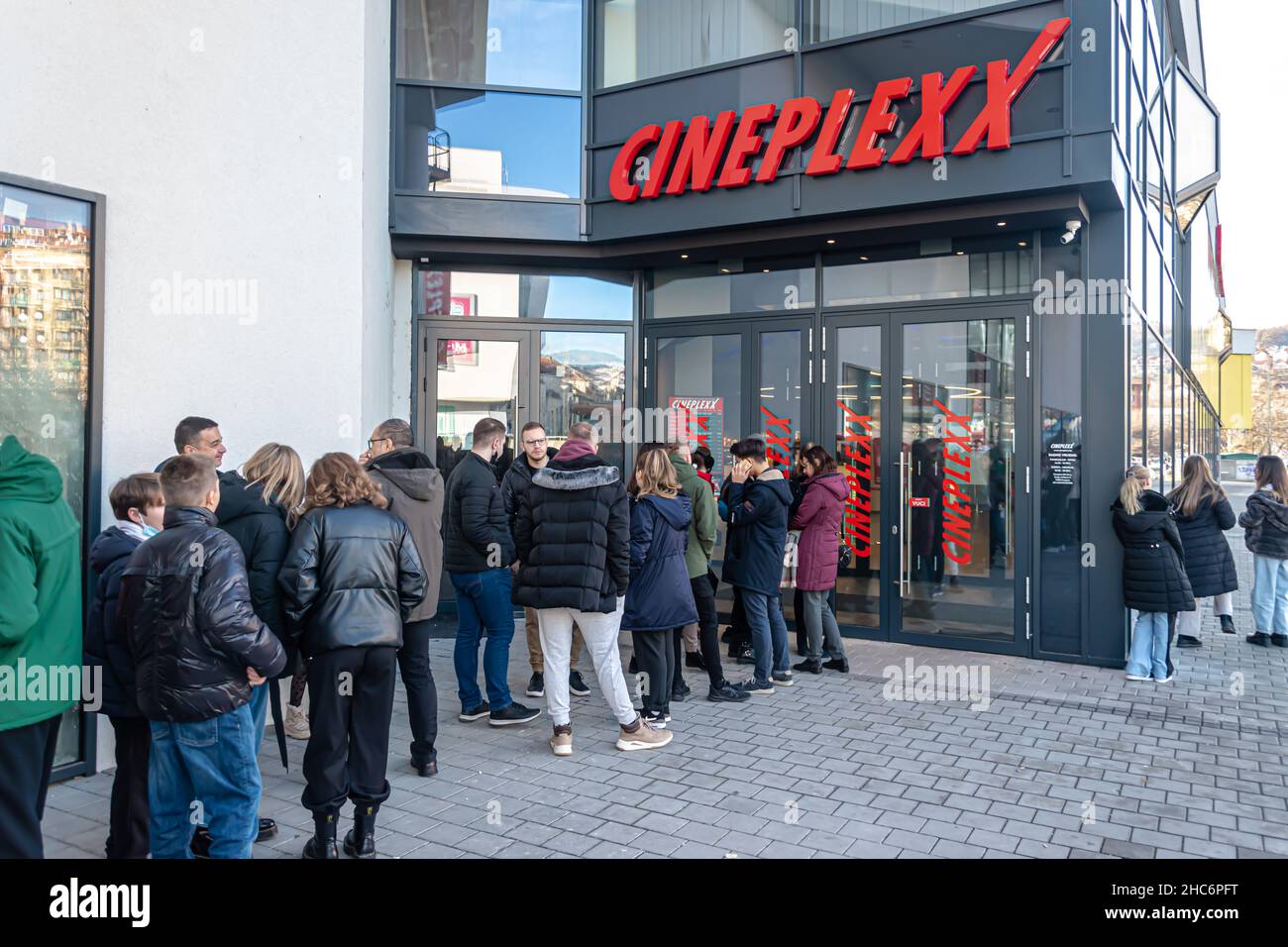 Queue for free tickets for Cinema Night n front of Cineplexx CInema ...
