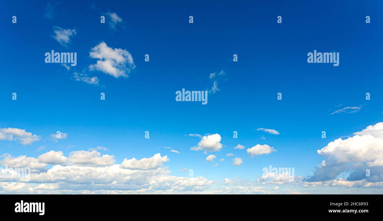 blue sky background with tiny clouds. panorama Stock Photo - Alamy