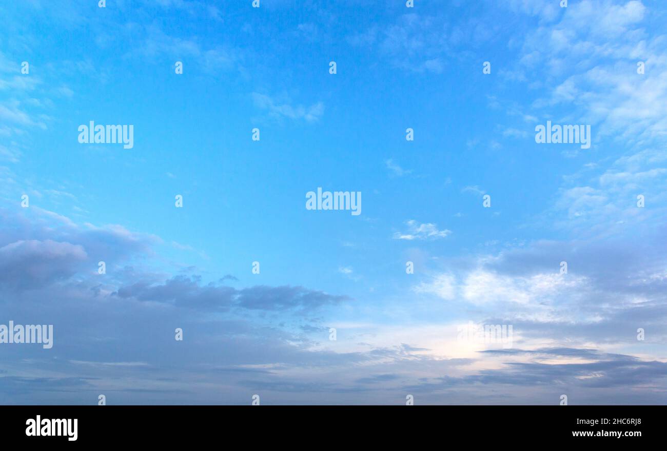 blue sky with white, soft clouds, background Stock Photo