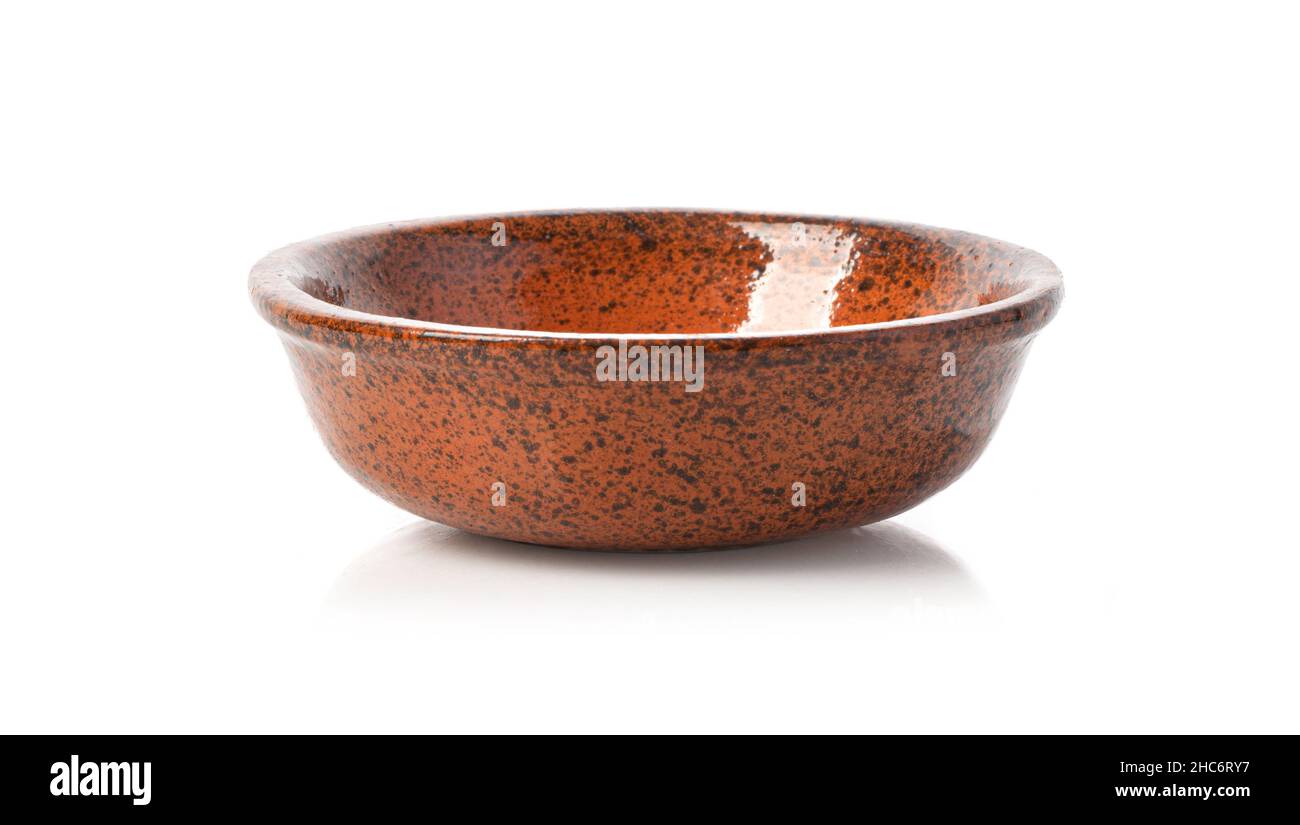 clay plate isolated on a white background Stock Photo