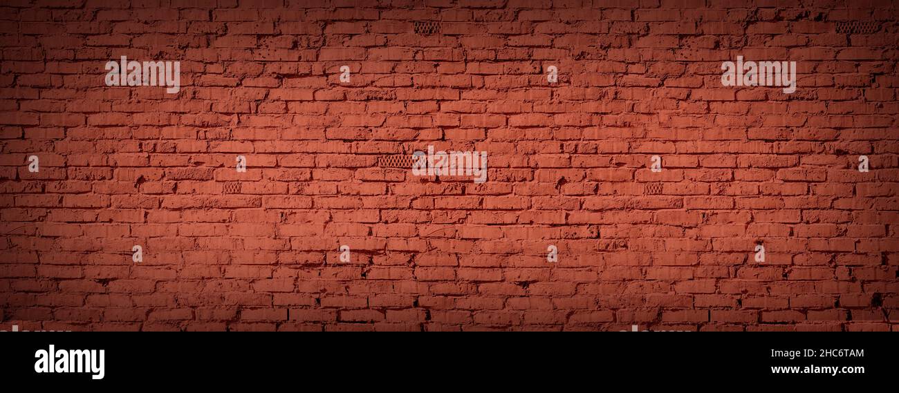 Red brown block brick wall Beautifully arranged texture background. Stock Photo
