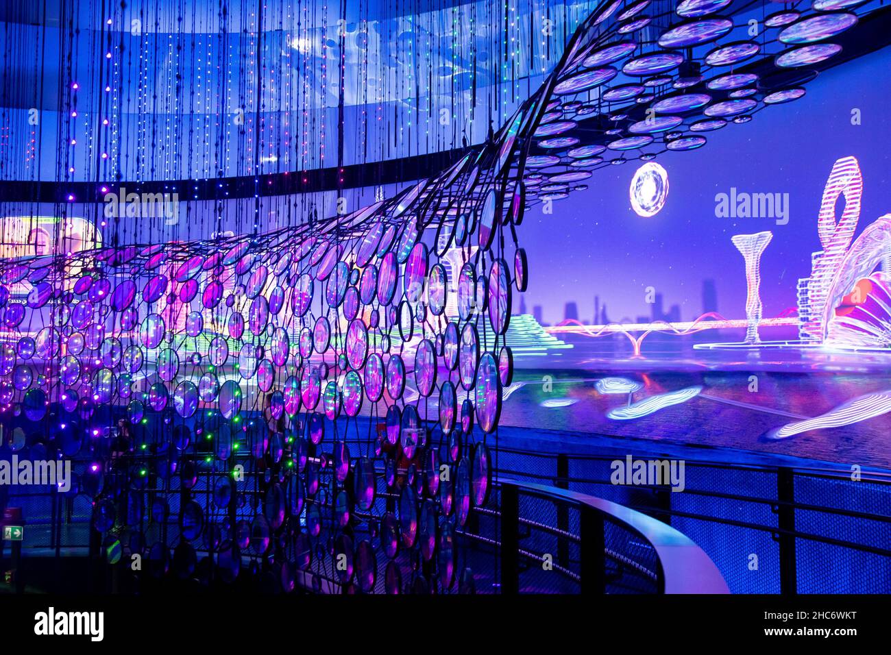 Glass crafts displayed in the Alif Pavilion of Expo 2020 in Dubai Stock Photo