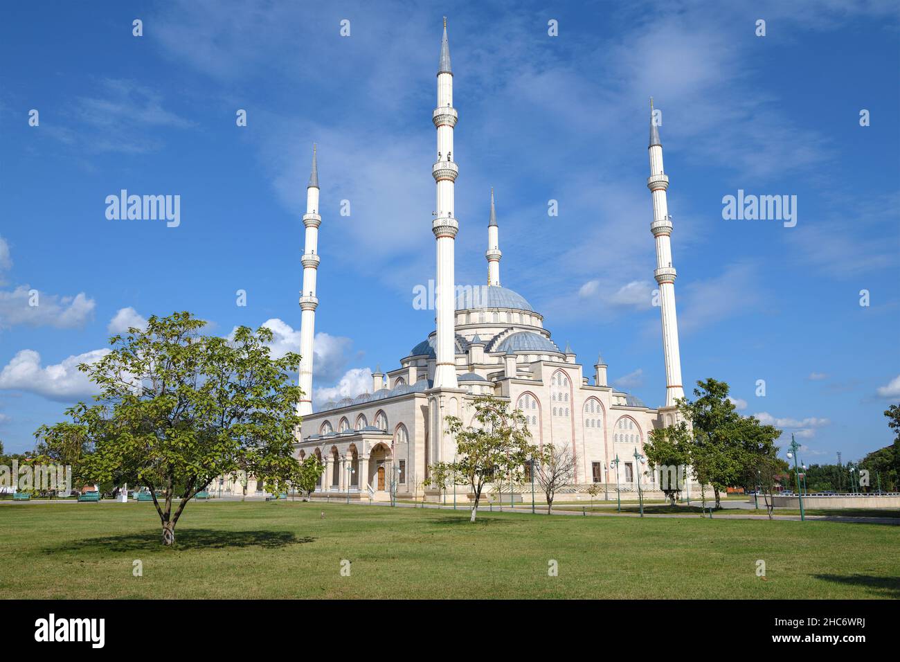 View of the Tashu-Khadzhi Mosque on a sunny September day. Gudermes, Chechen Republic. Russian Federation Stock Photo
