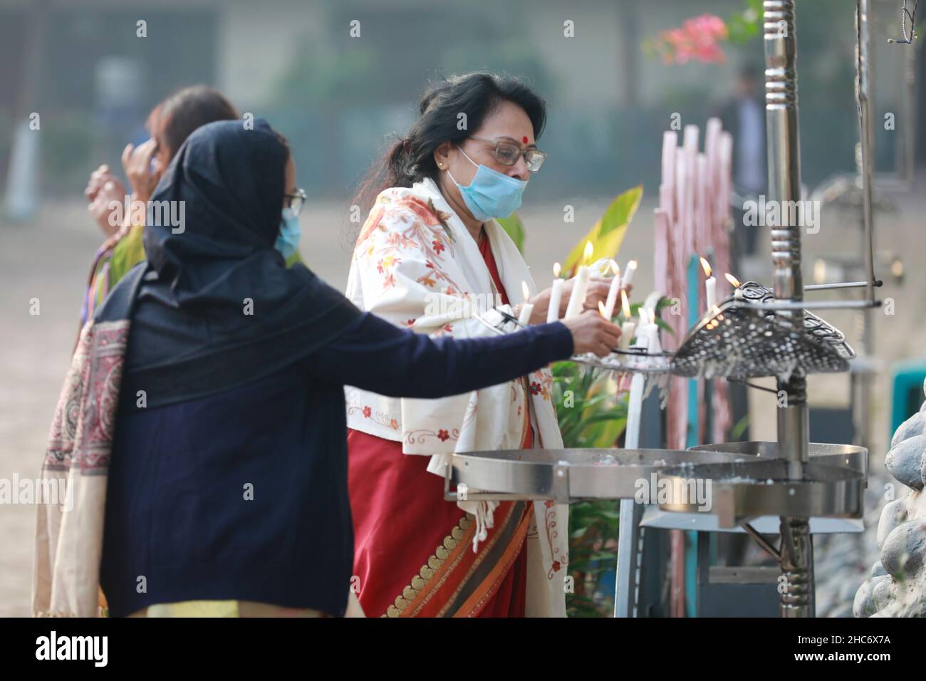 Bangladeshi Christian People offering prayer in Church during Christmas