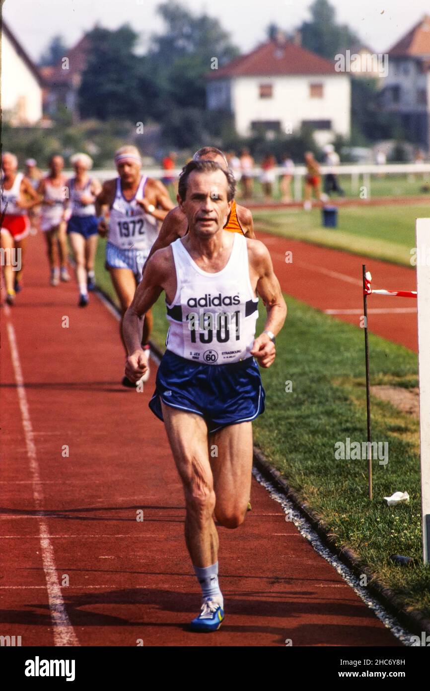 Archives 80ies. European Veteran Athletic Games, Strasbourg, Bas-Rhin,  Eastern France, 1984 Stock Photo - Alamy