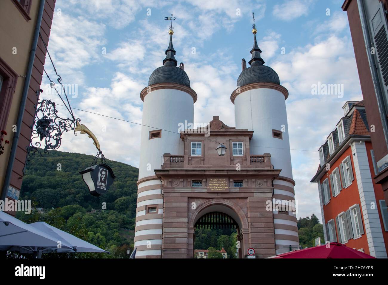 Landscape of bridge entrance in Heidelberg Baden Wurttemburg Stock Photo