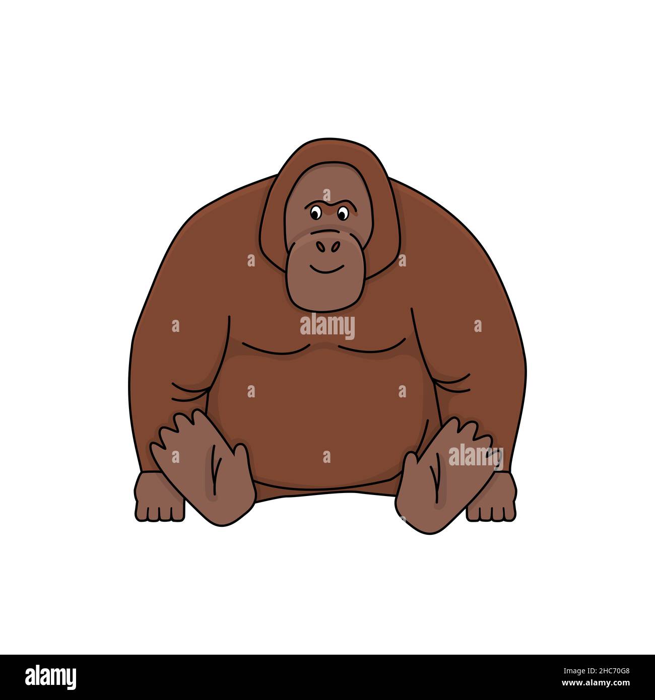 Cartoon cute funny brown Orangutan. Vector doodle outline rainforest animal illustration. Isolated monkey on white background Stock Vector Image & Art - Alamy Cartoon cute funny brown Orangutan. Vector doodle outline rainforest animal illustration. Isolated monkey on white background Stock Vector Image & Art - Alamy