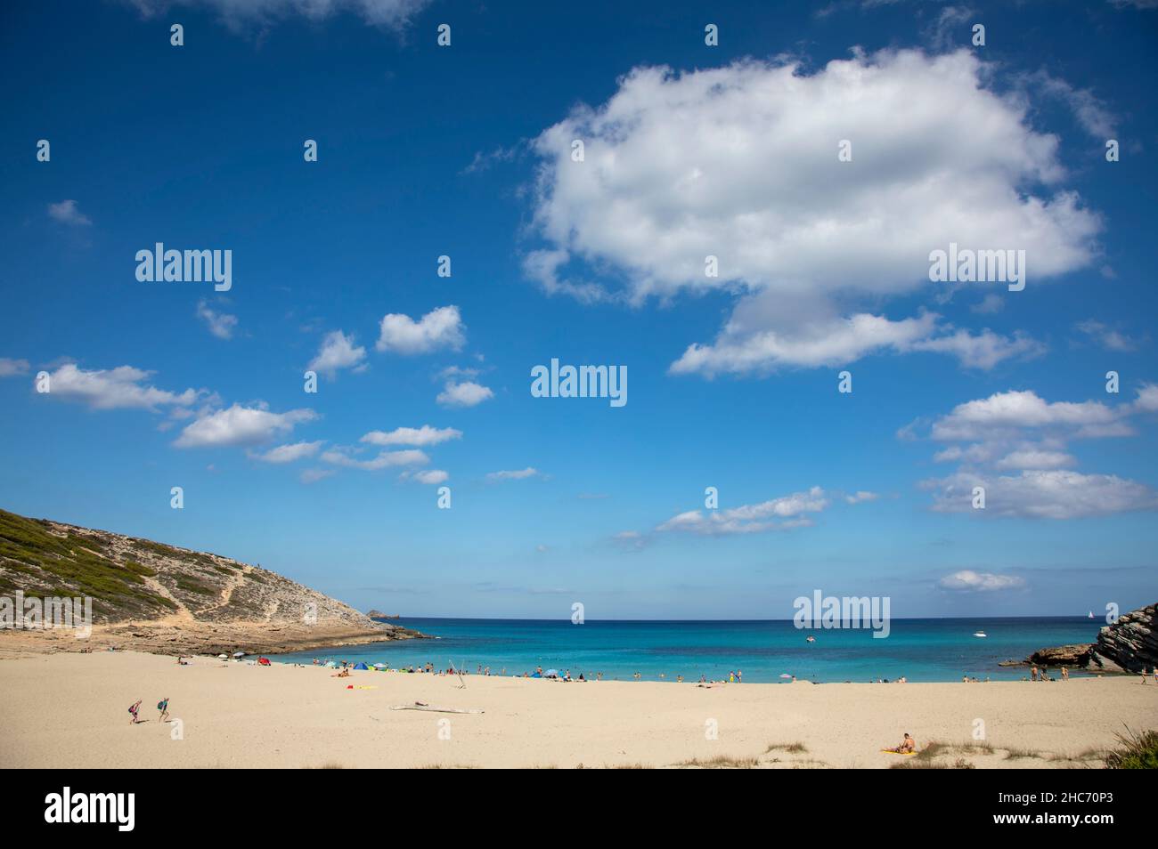 Balearic Islands, Balears, Bay, Beach, Cala Torta, Europe, Holiday, landscape, Leisure, Majorca, Mallorca, Mediterranean, Nature, Spain, Tourism, Trav Stock Photo