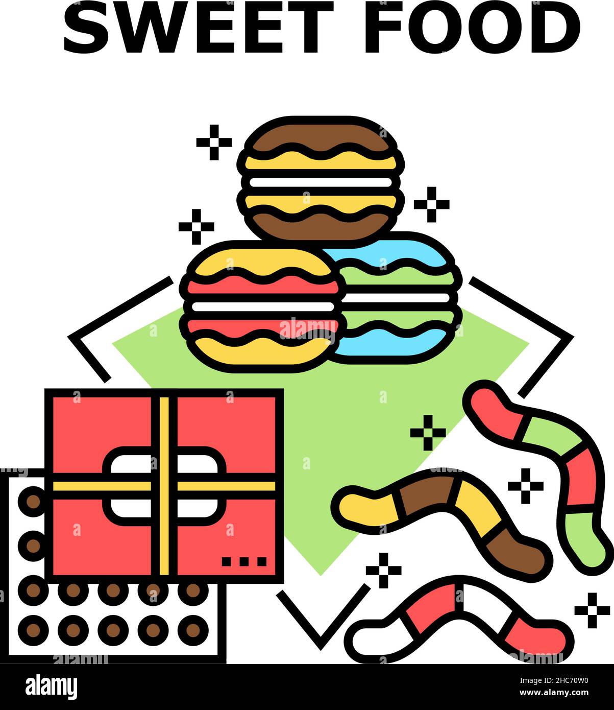 Sweet Food Menu Vector Concept Color Illustration Stock Vector Image & Art Alamy