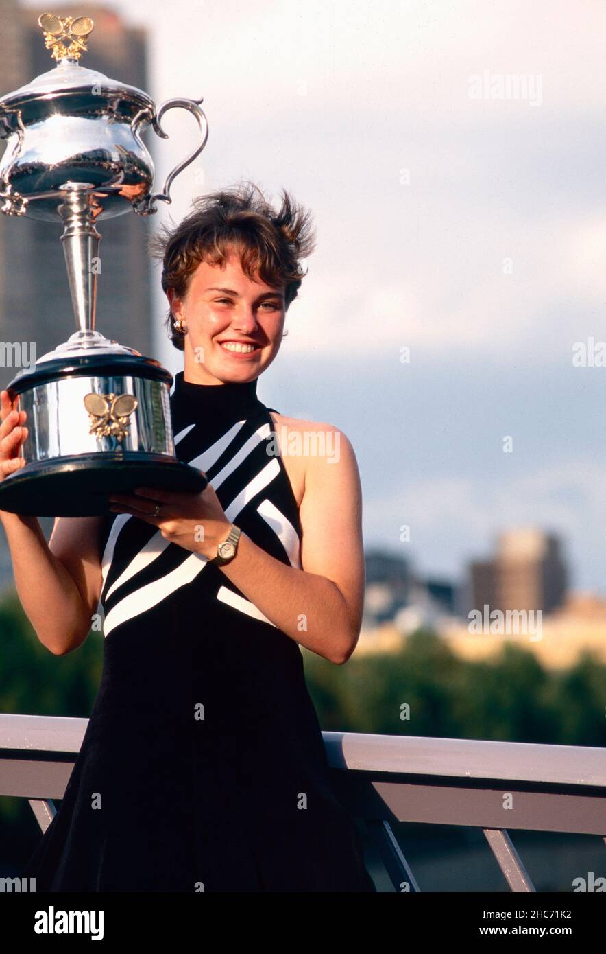 Swiss tennis player Martina Hingis, Australian Open 1997 Stock Photo