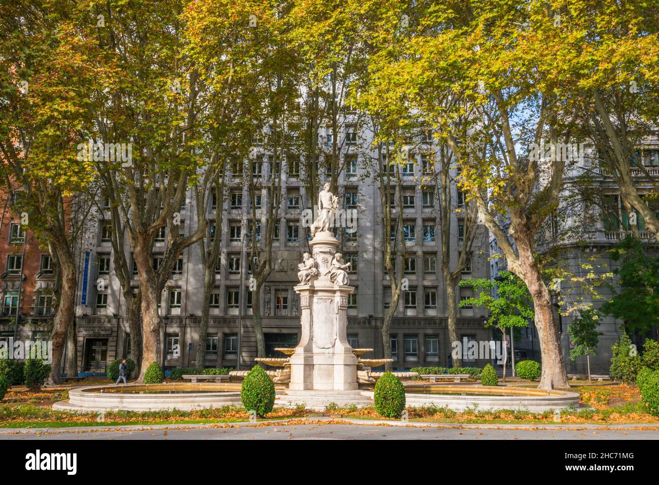 Four Seasons fountain. Paseo del Prado, Madrid, Spain. Stock Photo