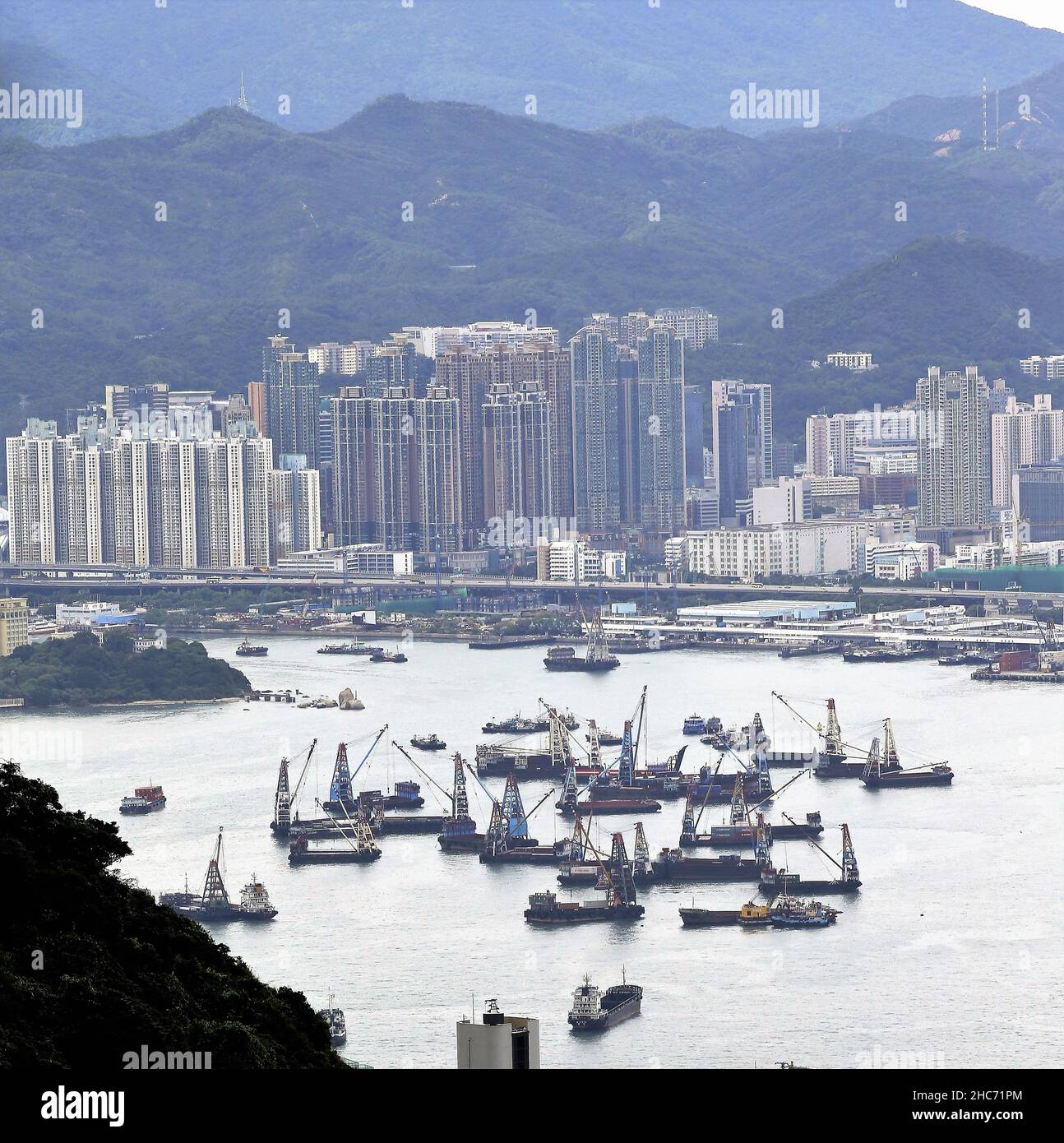 View of  Hongkong Island and Harbour Stock Photo