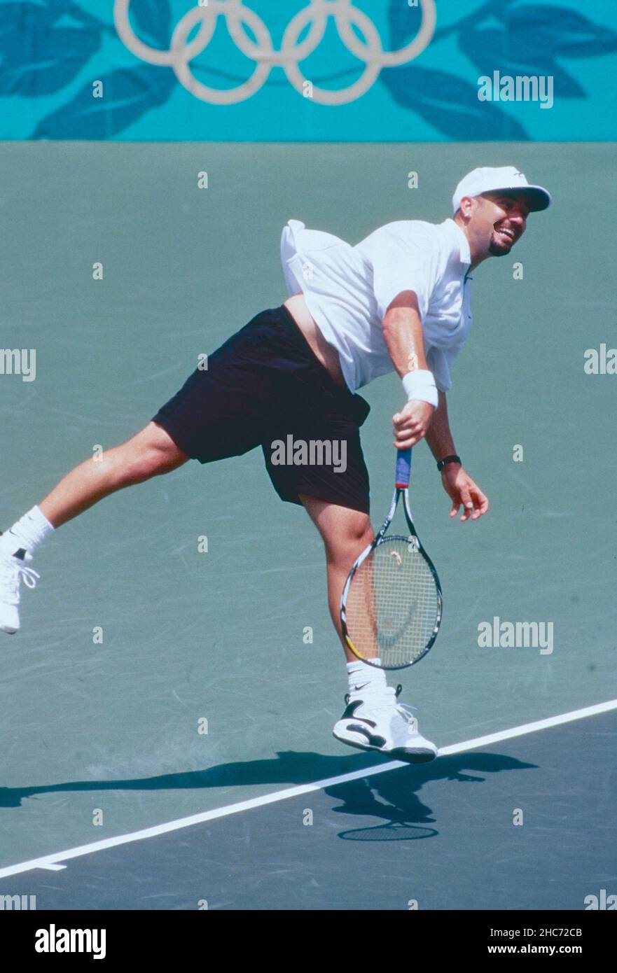 American tennis player Andre Agassi, Olympics Atlanta USA 1996 Stock Photo