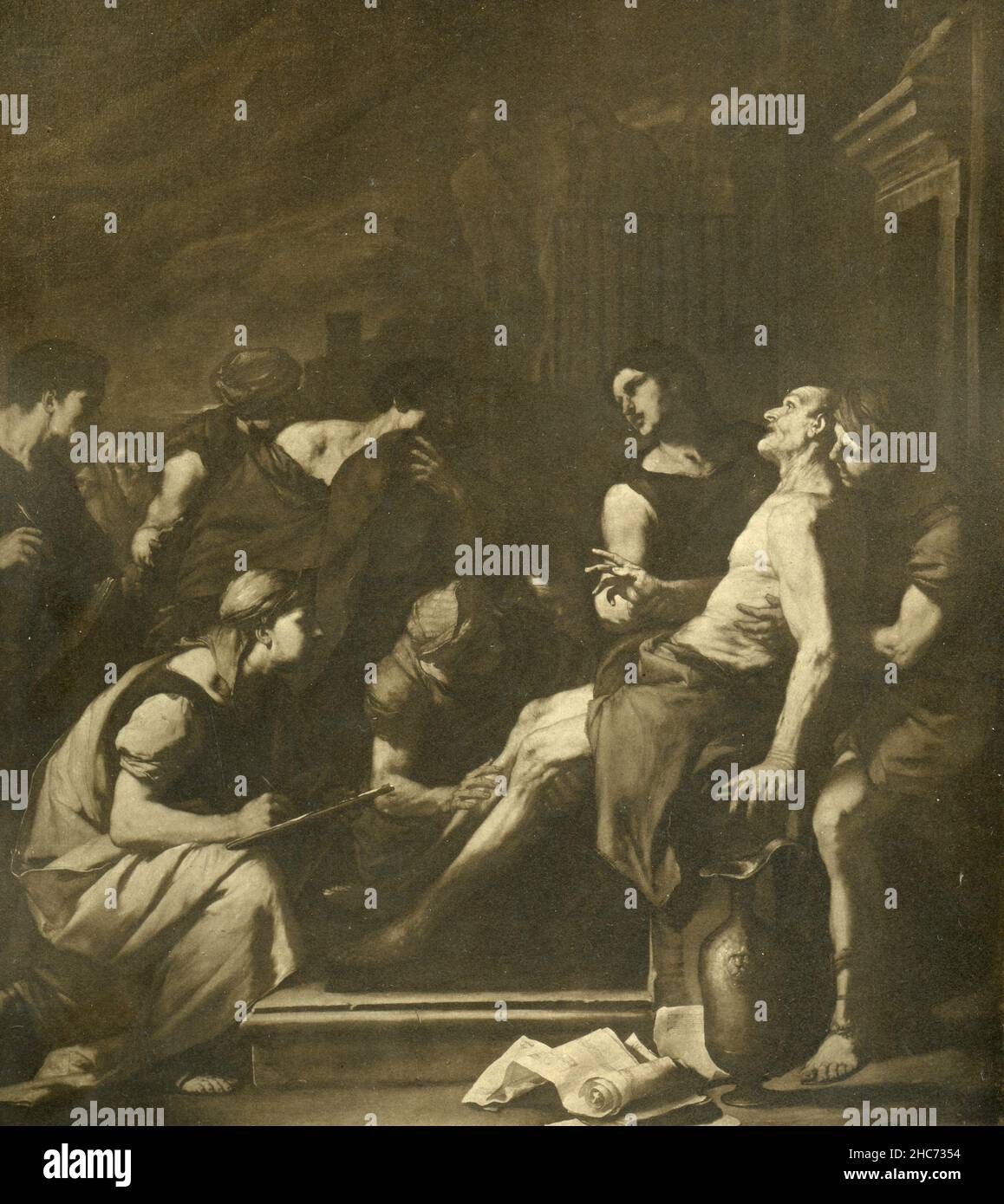 Death of Seneca, painting by Spanish artist Jusepe de Ribera AKA Spagnoletto, Munich 1897 Stock Photo
