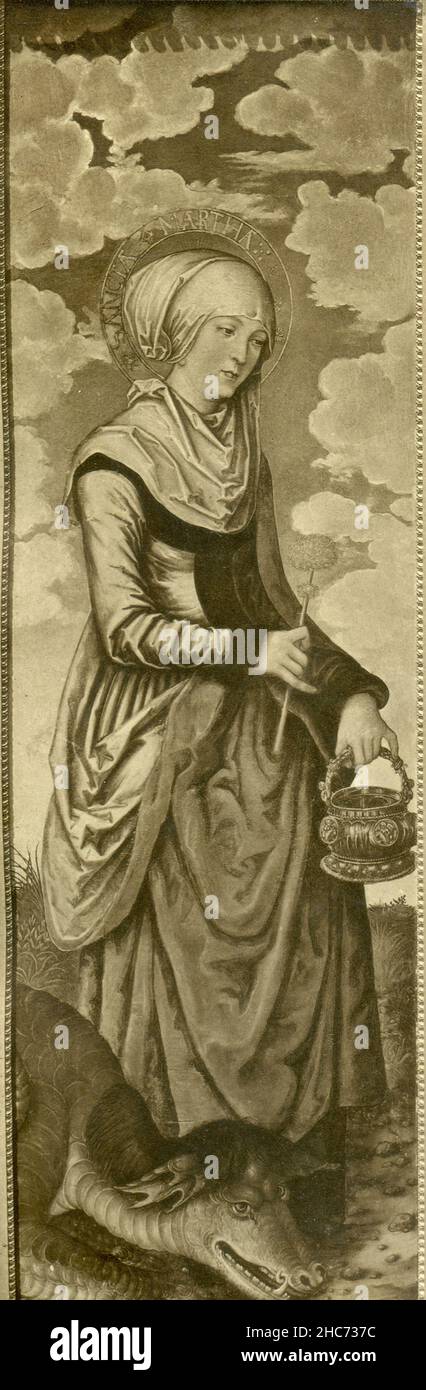Saint Martha, painting by German artist Matthias Grunewald, Munich 1897 Stock Photo