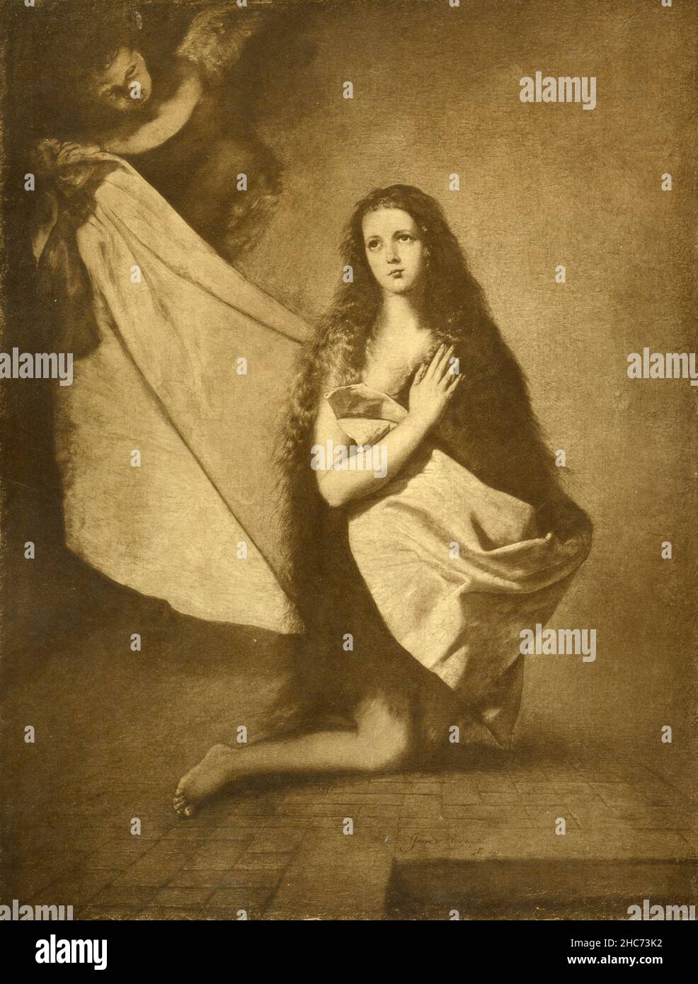 Mary Magdalene, painting by Spanish artist Jusepe de Ribera AKA Spagnoletto, Munich 1897 Stock Photo