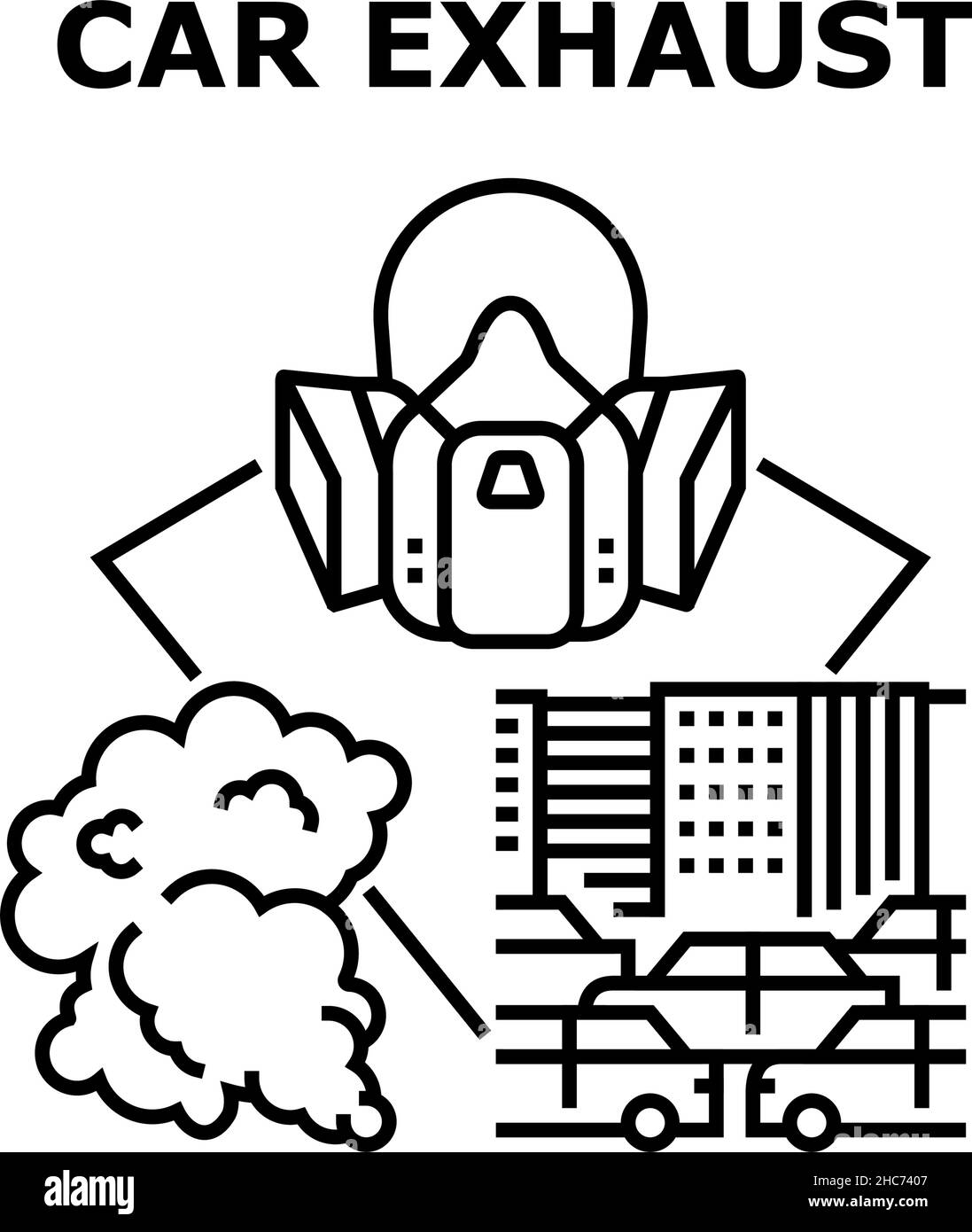 Car Exhaust Vector Concept Black Illustration Stock Vector Image & Art