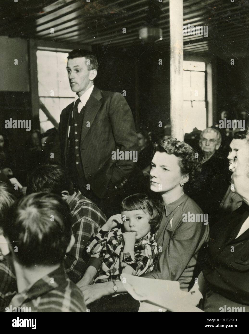Local Government Town Meeting in a Vermont Small Town, USA 1956 Stock Photo