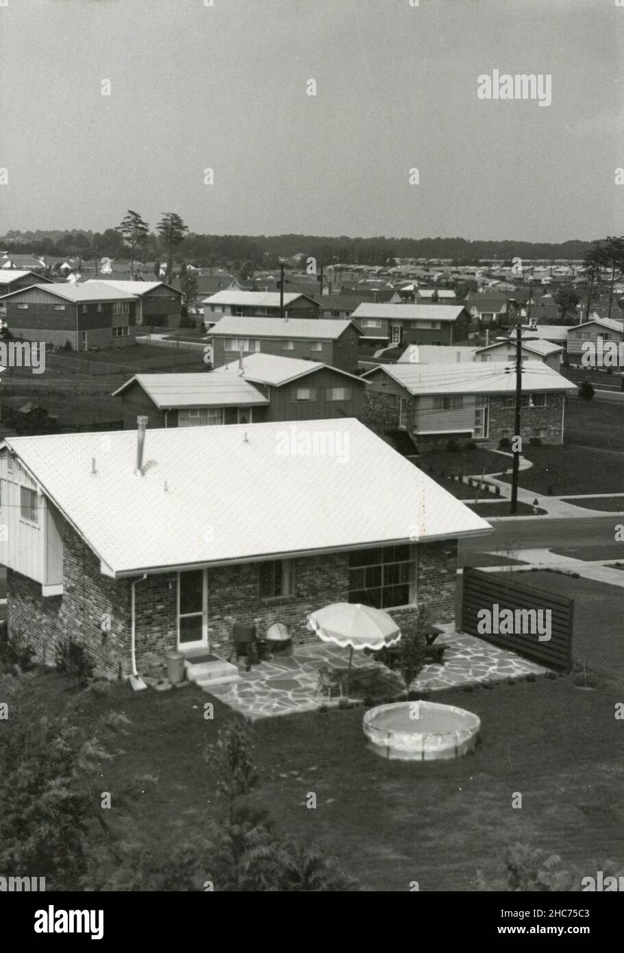 Housing Development in Montgomery County, Maryland USA 1961 Stock Photo