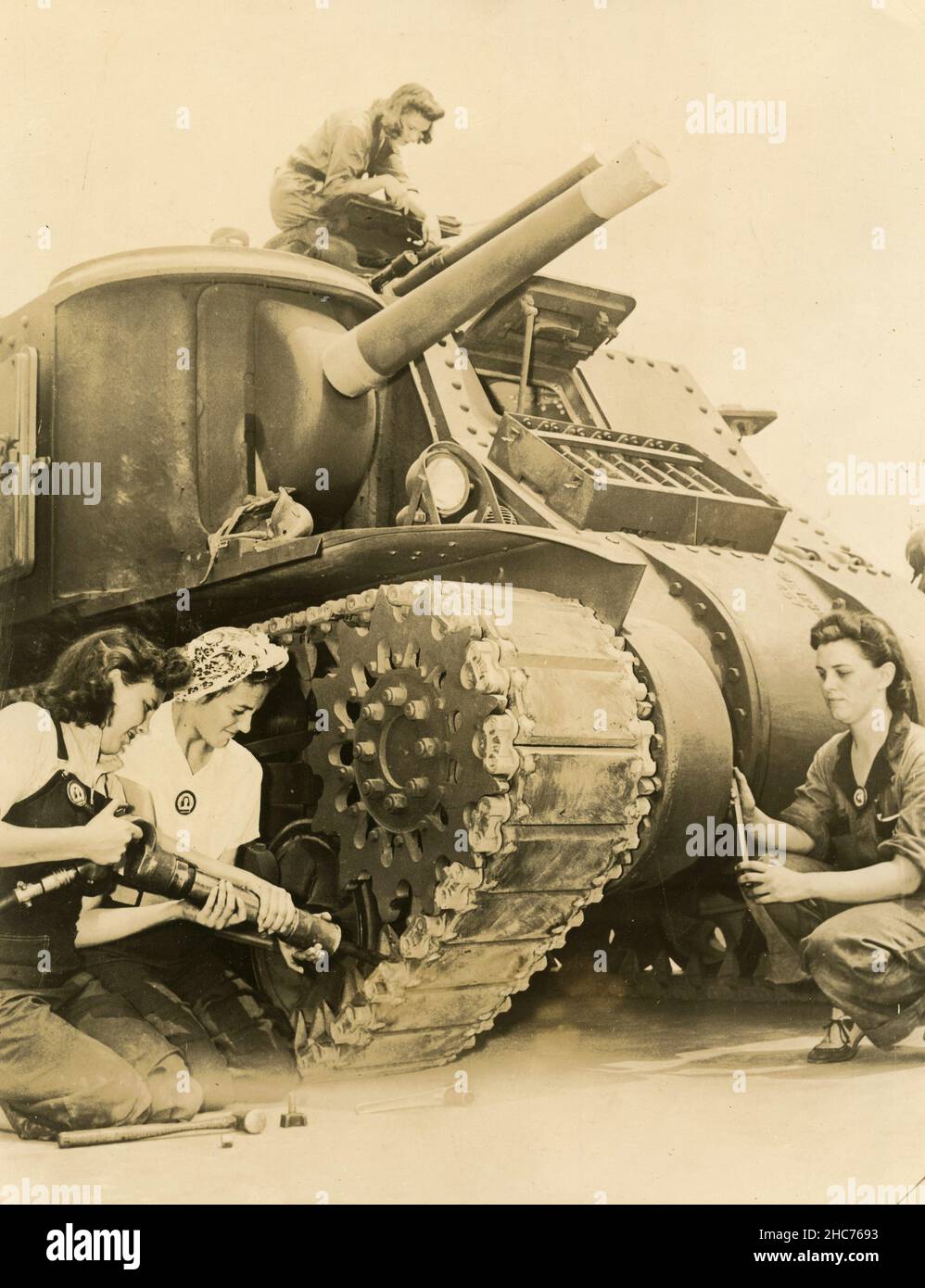 American Girl Mechanics Service Tank for Testing, USA 1944 Stock Photo ...