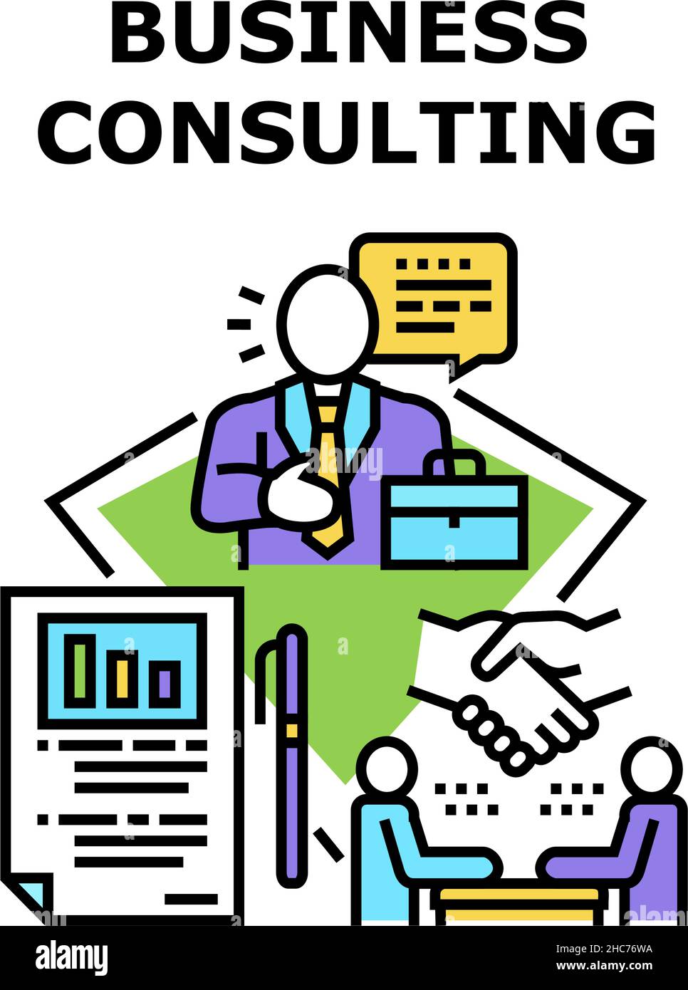 Business Consulting Concept Color Illustration Stock Vector Image & Art ...