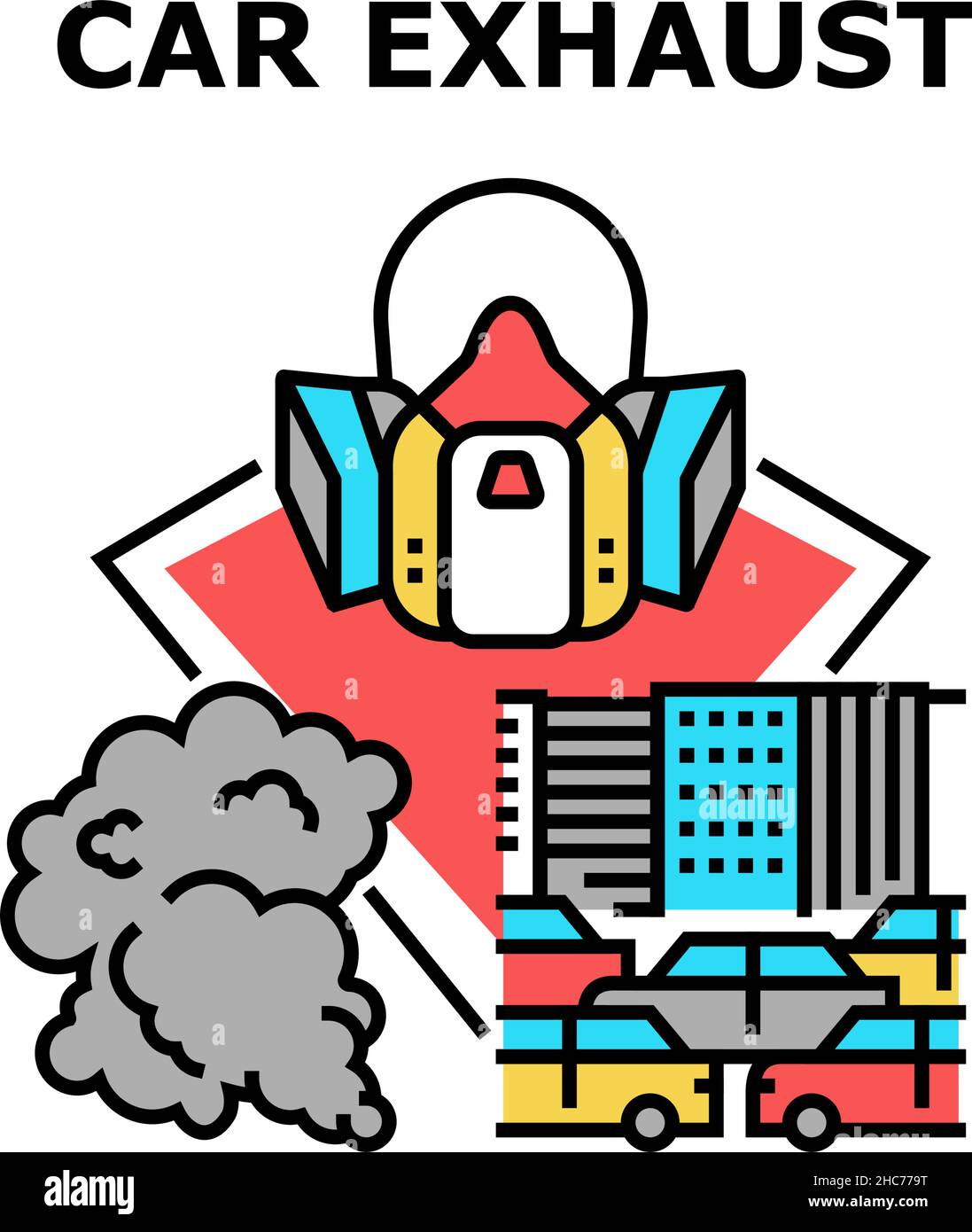 Car Exhaust Vector Concept Color Illustration Stock Vector Image & Art