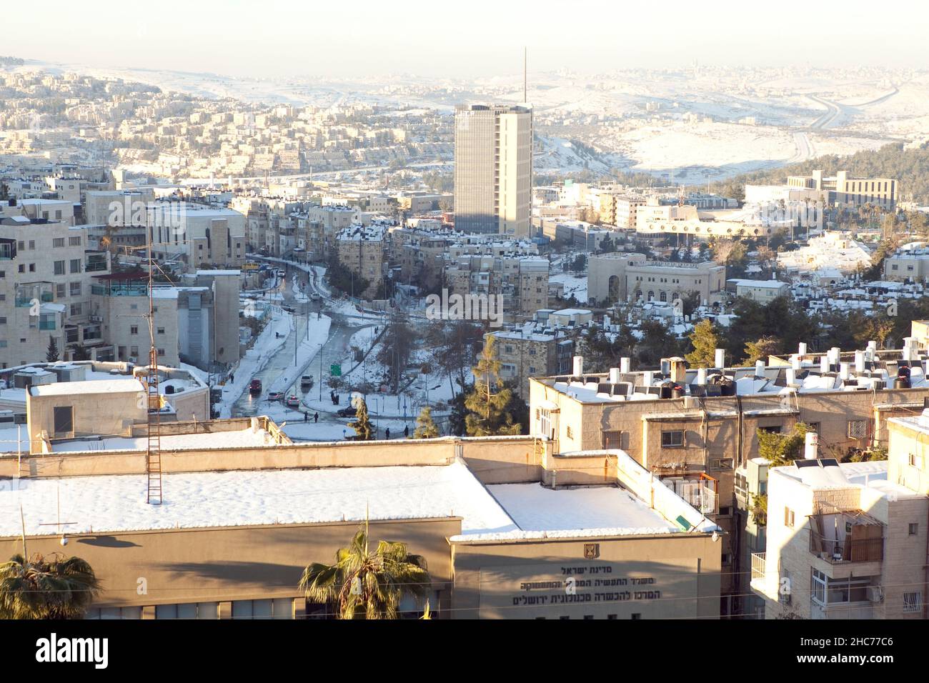 Snow in Jerusalem and the surrounding mountains Stock Photo - Alamy