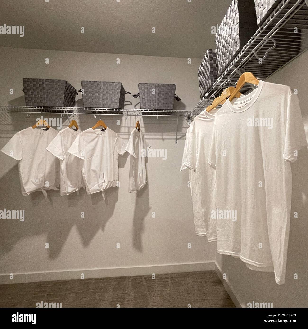 Orlando, FL USA February 6, 2021 A walkin master bedroom closet in a