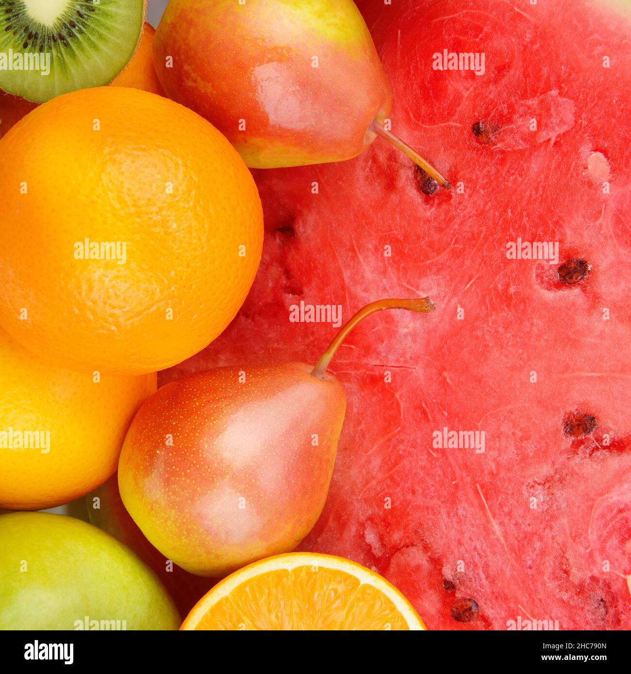 Beautiful bright background from various fruits Stock Photo - Alamy