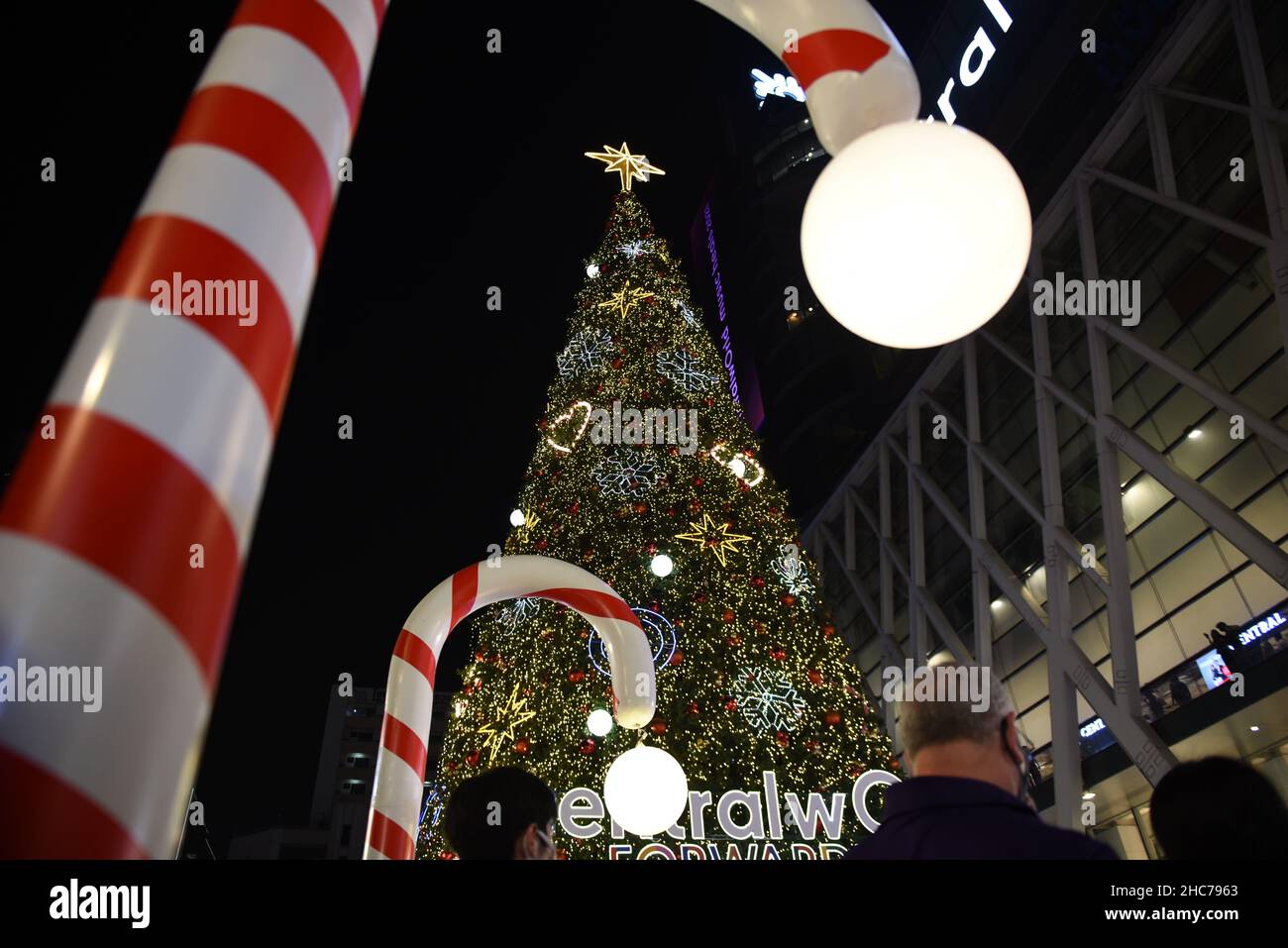Lennox Lighting Of The Christmas Tree 2022 Bangkok, Thailand. 24Th Dec, 2021. People Go Out To Play And Take Pictures  Of The Lights. Giant Christmas Tree Decorated With Lights In Front Of  Central World, Bangkok Under The Name Of