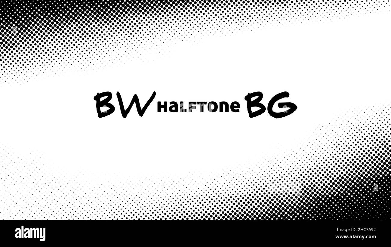 Abstract black and white dotted background with halftone effect. Colorless vector graphic pattern Stock Vector
