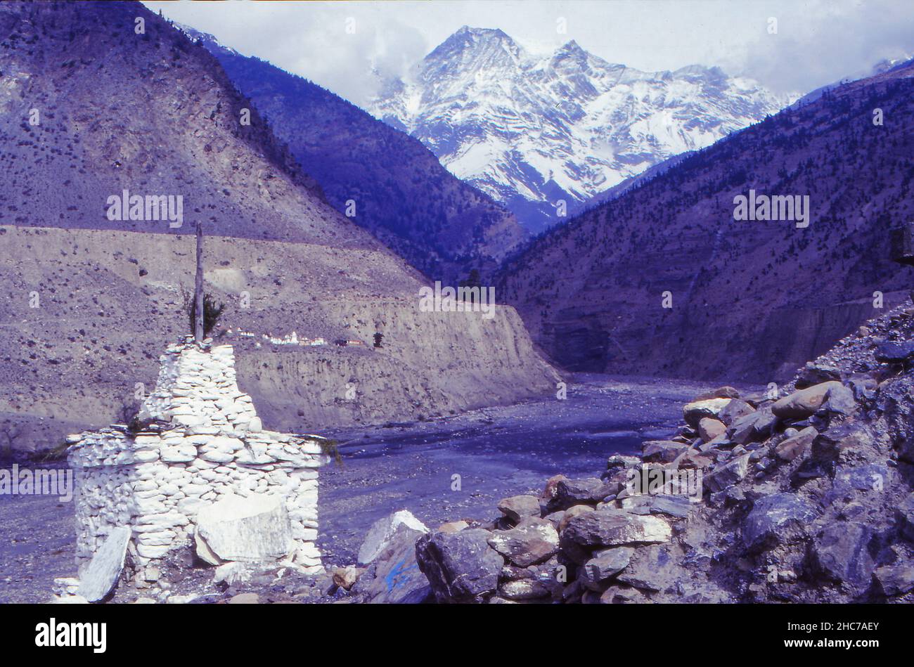 Stupa Himalaya Nepal Kagbeni Mountains Stock Photo